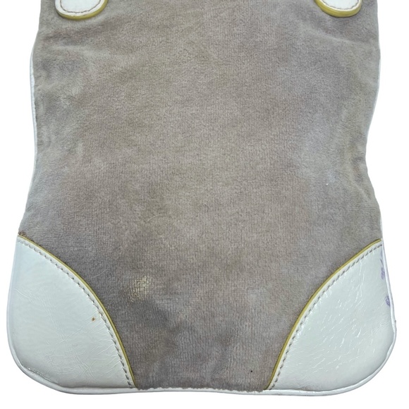 JUICY COUTURE Velour Beige Tan Cream Y2L Crossbody Shoulder Bag Purse Tote Charm - Picture 13 of 16